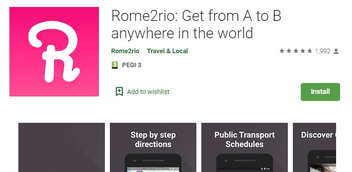 Rome2rio app